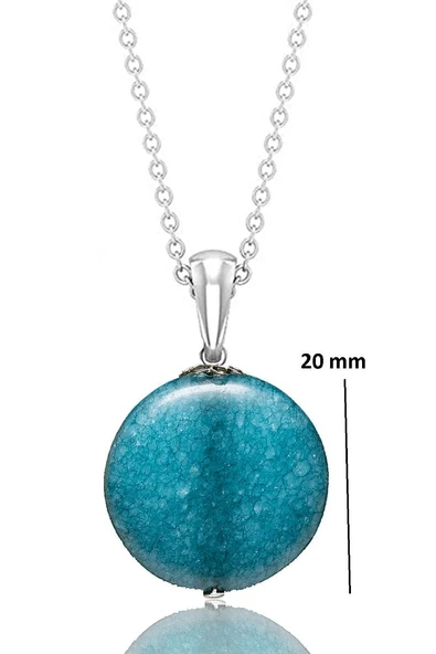 Sertifikalı Gerçek Mavi Akik Taşı Doğal Taş Kolye - 1.kalite - Resim 2