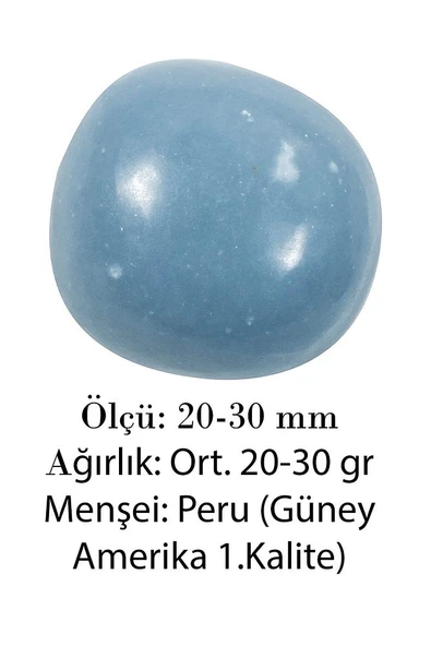 Sertifikalı Tamburlanmış Melek Taşı Kütle - Anjelit - Resim 2