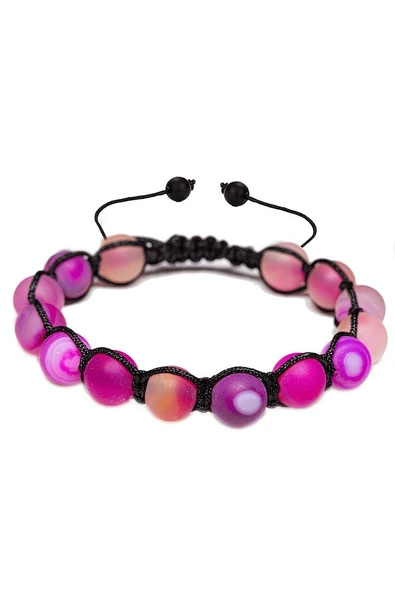 Sertifikalı Ham Işlenmemiş Pembe Akik Taşı Bileklik - Resim 3