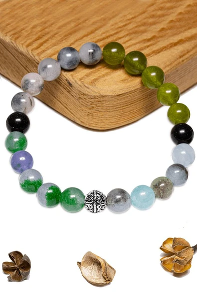 Sertifikalı Akrep Burcu Doğal Taş Bileklik - Gümüş Aparatlı ürün görseli