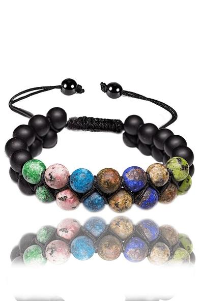 Sertifikalı Akrep Burcu Doğal Taş Bileklik - Makrome - Resim 2