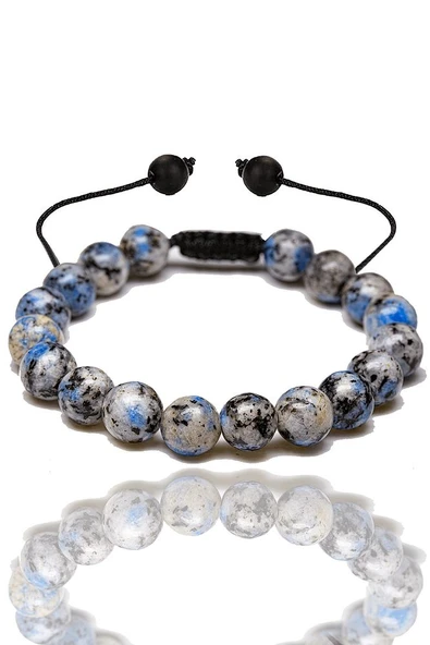 Sertifikalı Aaa Kalite Sodalit Taşı Bileklik - Makrome - Resim 3