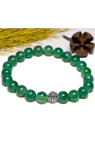 Sertifikalı Yeşim Taşı Bileklik - Gümüş Aparatlı - Resim 2