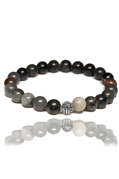 Sertifikalı Aaa Afrika Kan Taşı Bileklik - Gümüş Aparatlı (HELİOTROP) - Resim 2