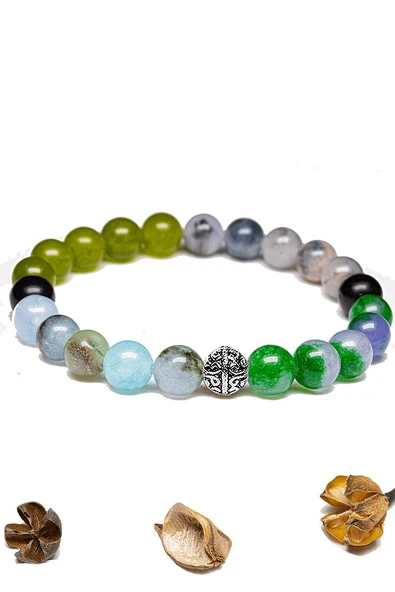 Sertifikalı Akrep Burcu Doğal Taş Bileklik - Gümüş Aparatlı - Resim 3