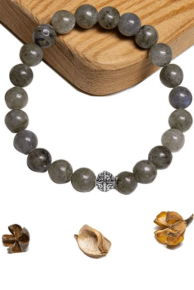 Sertifikalı Aaa+ Kalite Labradorit Taşı Bileklik - Gümüş Aparatlı ürün görseli