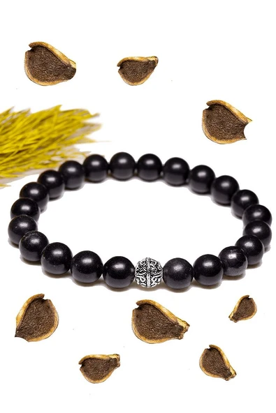 Sertifikalı Aaa+ Kalite Shungite - Şungit Taşı Bileklik - Gümüş Aparatlı - Resim 2