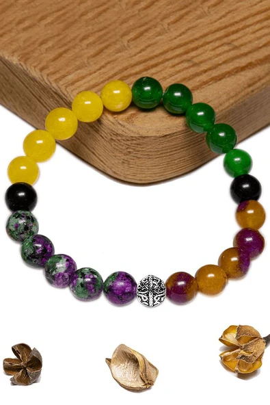 Sertifikalı Yengeç Burcu Doğal Taş Bileklik - Gümüş Aparatlı ürün görseli