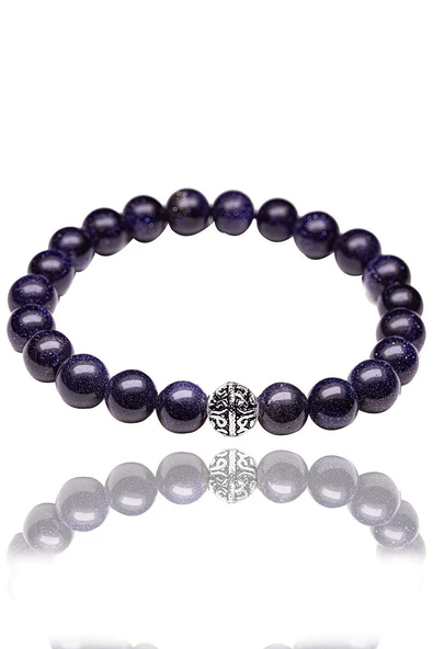 Sertifikalı Aaa Kalite Lacivert Yıldız Taşı Bileklik - Gümüş Aparatlı - Resim 3