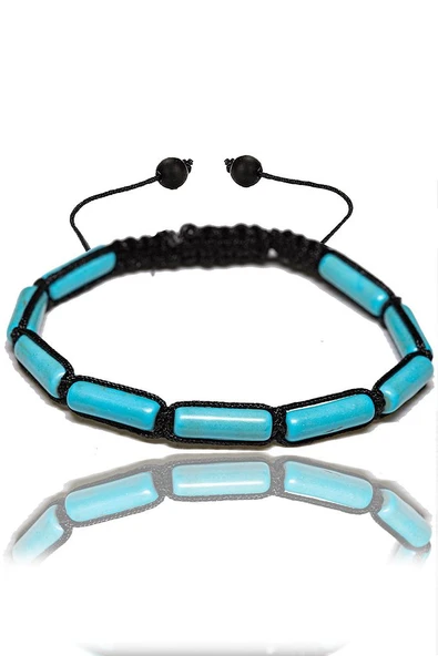 Sertifikalı Silindir Boyasız Orijinal Turkuaz Taşı Bileklik - Resim 2