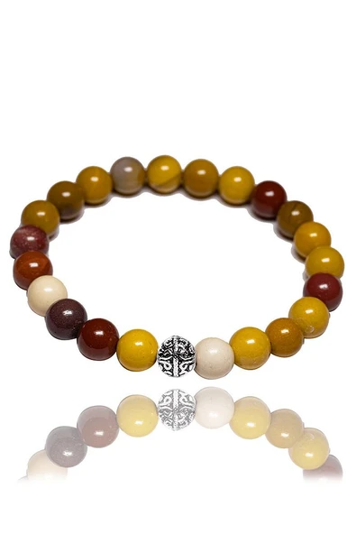 Sertifikalı Aaa+ Kalite Monkey Jasper Taşı Bileklik - Gümüş Aparatlı - Resim 3