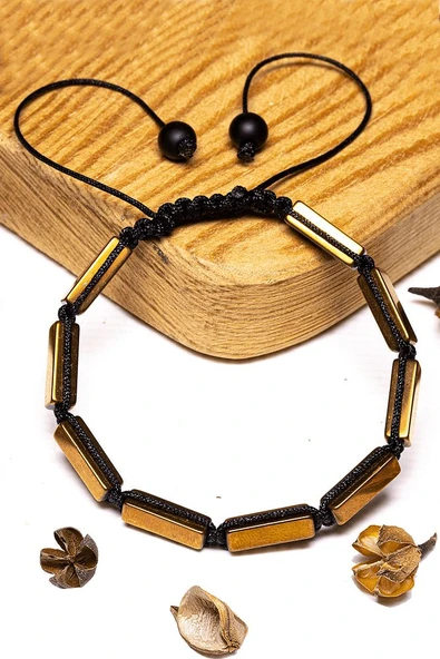 Sertifikalı Rose Hematit Taşı Bileklik - Makrome ürün görseli