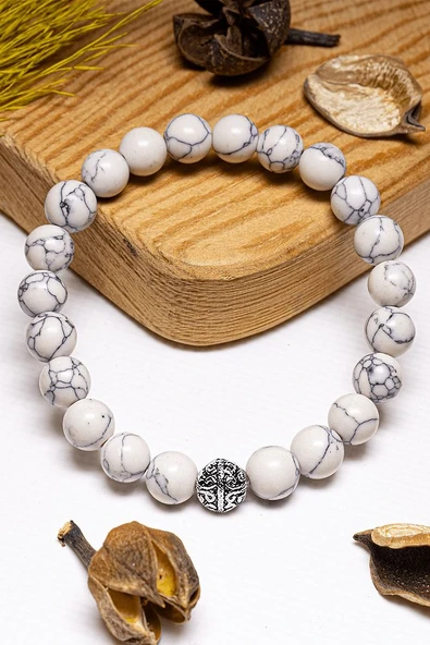 Sertifikalı A+ Havlit Taşı Bileklik - Gümüş Aparatlı ürün görseli