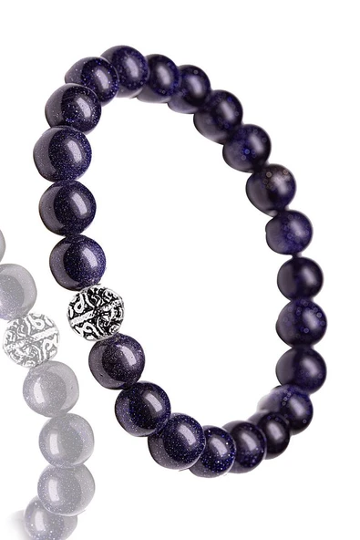 Sertifikalı Aaa Kalite Lacivert Yıldız Taşı Bileklik - Gümüş Aparatlı - Resim 2