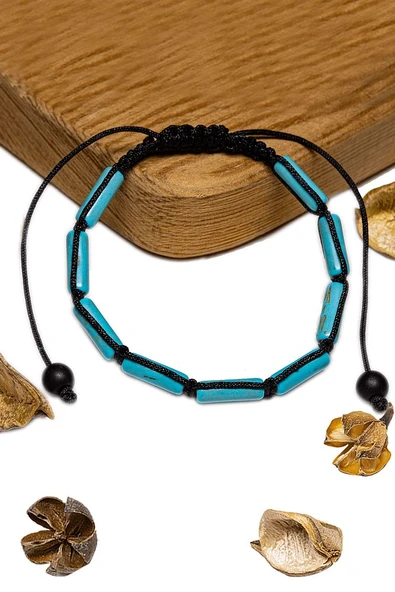 Sertifikalı Silindir Boyasız Orijinal Turkuaz Taşı Bileklik ürün görseli 1