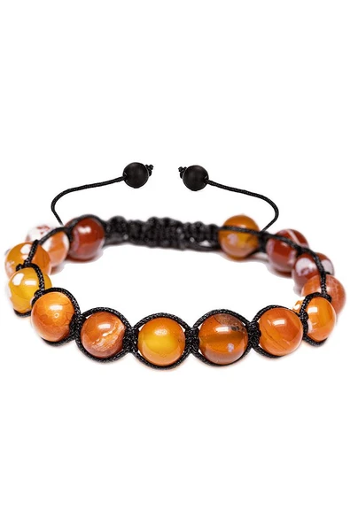 Sertifikalı Turuncu Akik Taşı Bileklik - 1.kalite - Resim 3