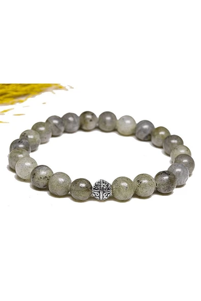 Sertifikalı Aaa+ Kalite Labradorit Taşı Bileklik - Gümüş Aparatlı - Resim 2