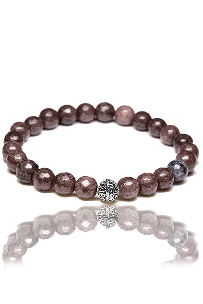 Sertifikalı Fasetli Bronzit Taşı Bileklik - Gümüş Aparatlı - Resim 2