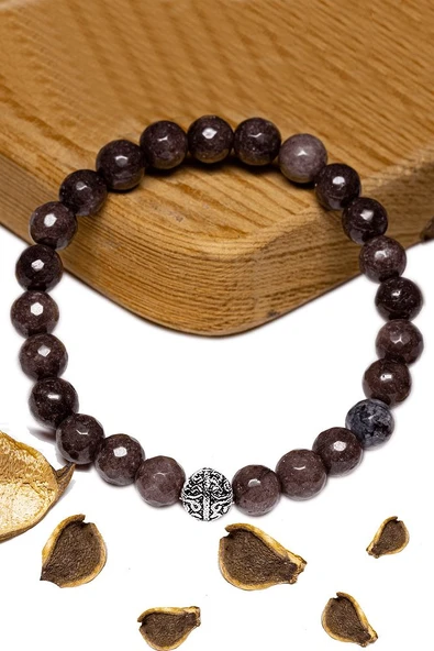 Sertifikalı Fasetli Bronzit Taşı Bileklik - Gümüş Aparatlı - Resim 3