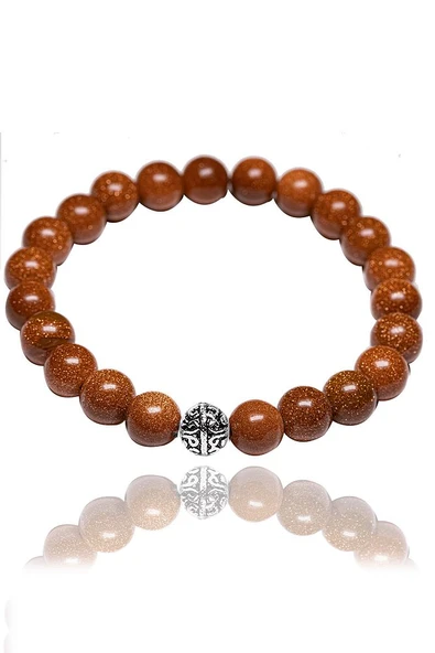 Sertifikalı Kahverengi Yıldız Taşı Bileklik - Gümüş Aparatlı - Resim 3