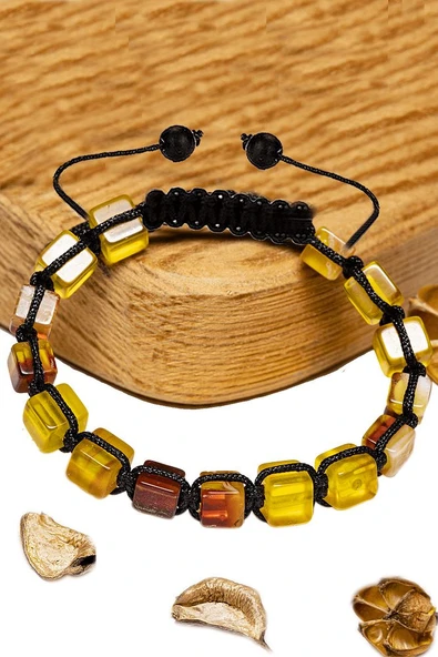 Sertifikalı Küp Vişne - Şeffaf Doğal Damla Kehribar Bileklik - Resim 3