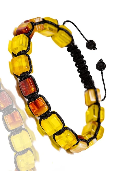 Sertifikalı Küp Vişne - Şeffaf Doğal Damla Kehribar Bileklik - Resim 2