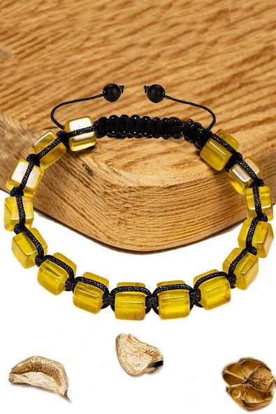 Üretici Sertifikalı Küp Kesim Şeffaf Doğal Damla Kehribar Bileklik - Resim 3