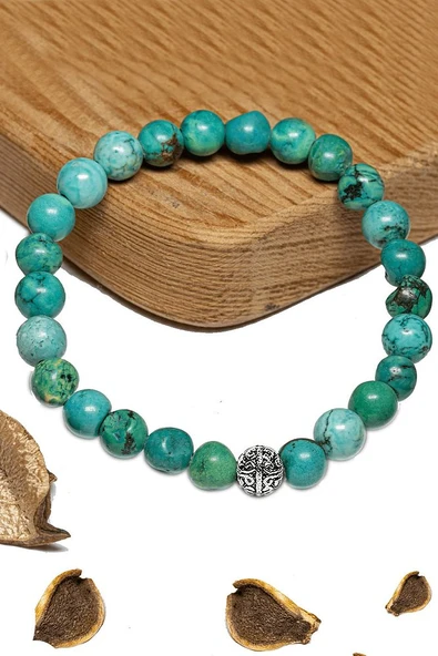 Sertifikalı Turkuaz Taşı Bileklik - Gümüş Aparatlı ürün görseli