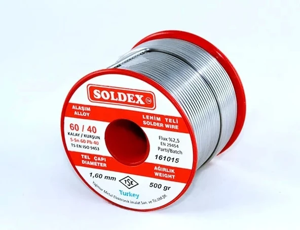 60-40 Lehim Teli 500 Gr 0.50 Mm - Sn:60 / Pb:40