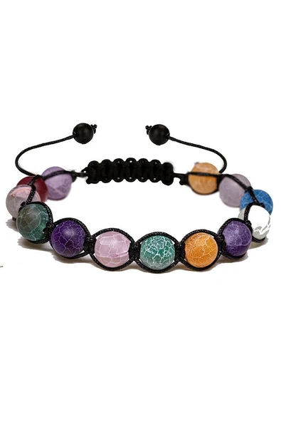 Sertifikalı Damarlı Renkli Ham Işlenmemiş Akik Taşı Bileklik - Resim 3