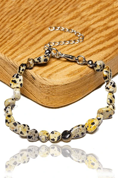 Sertifikalı Benekli Dalmaçya Bıldırcın Jasper Taşı Bileklik ürün görseli