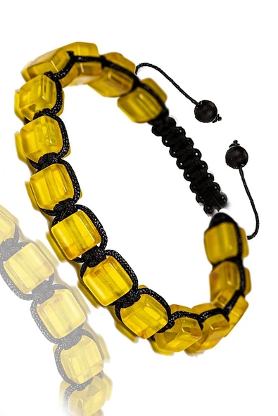 Üretici Sertifikalı Küp Kesim Şeffaf Doğal Damla Kehribar Bileklik - Resim 2