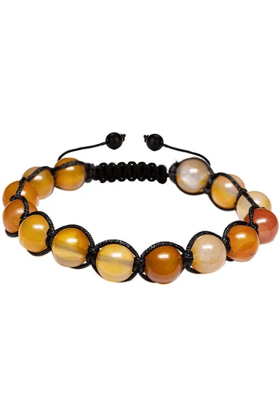 Sertifikalı Turuncu - Şeffaf Akik Taşı Bileklik - Resim 3