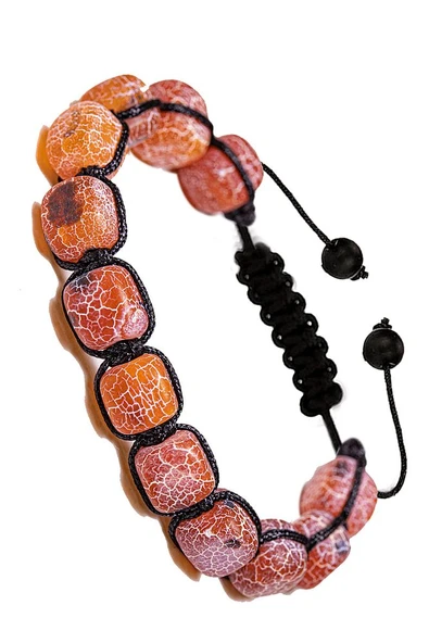 Sertifikalı Küp Kesim Damarlı Kırmızı Akik Taşı Bileklik - Resim 2