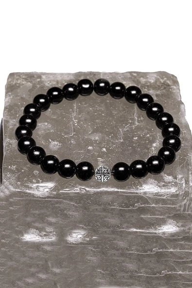 Sertifikalı A Kalite Shungite - Şungit Taşı Bileklik - Gümüş Aparatlı - Resim 2