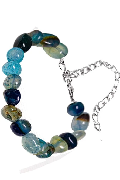 Sertifikalı Tamburlanmış Mavi Akik Taşı Bileklik - Resim 2