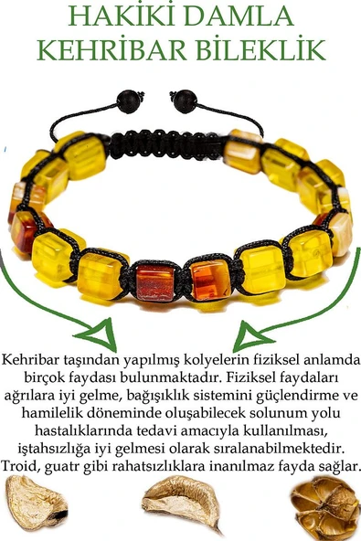 Sertifikalı Küp Vişne - Şeffaf Doğal Damla Kehribar Bileklik