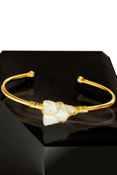 Sertifikalı Kelepçe Model Ayarlamalı Aaa Akuamarin Taşı Bileklik - Kararmaz ürün görseli