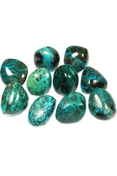 Sertifikalı Tamburlanmış Krizokol Taşı Kütle - Resim 2