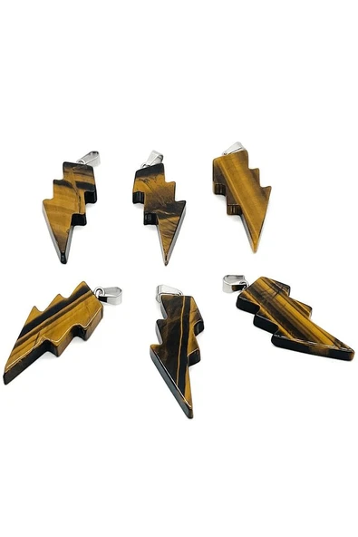 Sertifikalı Şimşek Model Kaplan Gözü Taşı Kolye - Aaa+ Kalite - Resim 3