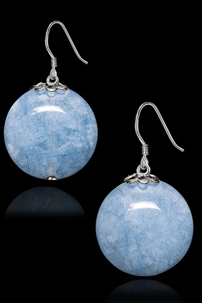 Sertifikalı Akuamarin Taşı Doğal Taş Küpe - 1.kalite - Resim 2