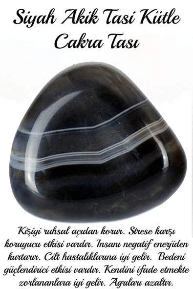 Sertifikalı Siyah Akik Taşı Kütle – Güç ve Koruma Taşı (3 Adet) 30-35 mm - Resim 3