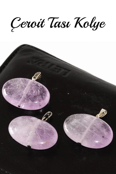 Sertifikalı Oval Model Ametist Taşı Kolye - Resim 2