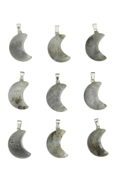 Sertifikalı Labradorit Doğal Taş Ay Model Kolye - Resim 3