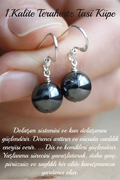 Sertifikalı Terahertz Taşı Küpe (titreşim Taşı) - Resim 2