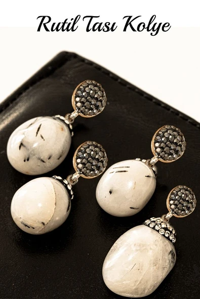 Sertifikalı Ham Zirkon Taşlı Rutil Kuvars Taşı Kolye (Melek Saçı) - Resim 3