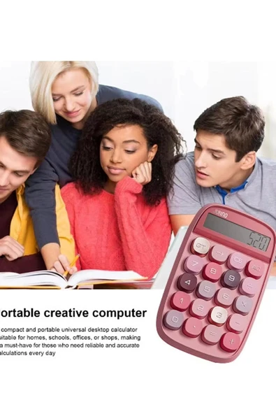 Sevimli Kare Tuşlu 10 Haneli Ldc Ekran Hesap Makinası Sarı - 5