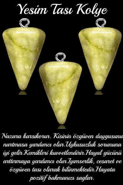 Sertifikalı Pandül Model Yeşim Taşı Kolye - Resim 2