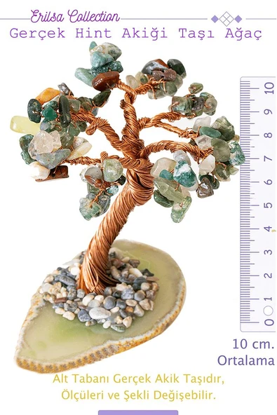 Sertifikalı Gerçek Hint Akiği Taşı Ağaç - Akik Plakalı ürün görseli