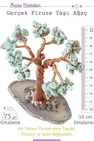 Sertifikalı Gerçek Firuze (turkuaz) Taşı Ağaç - Akik Plakalı ürün görseli